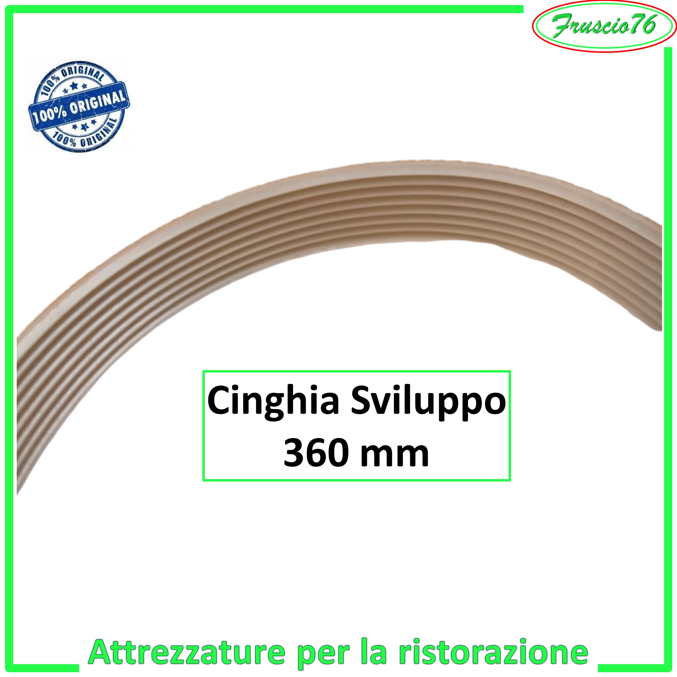 CINGHIA per AFFETTATRICE TB2 360 MEGADYNE di Ricambio 8 Nervature ricambi h 16 mm